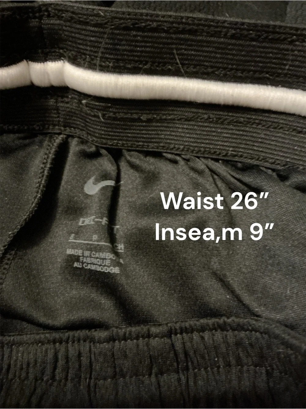 Nike Black Shorts with White Swoosh